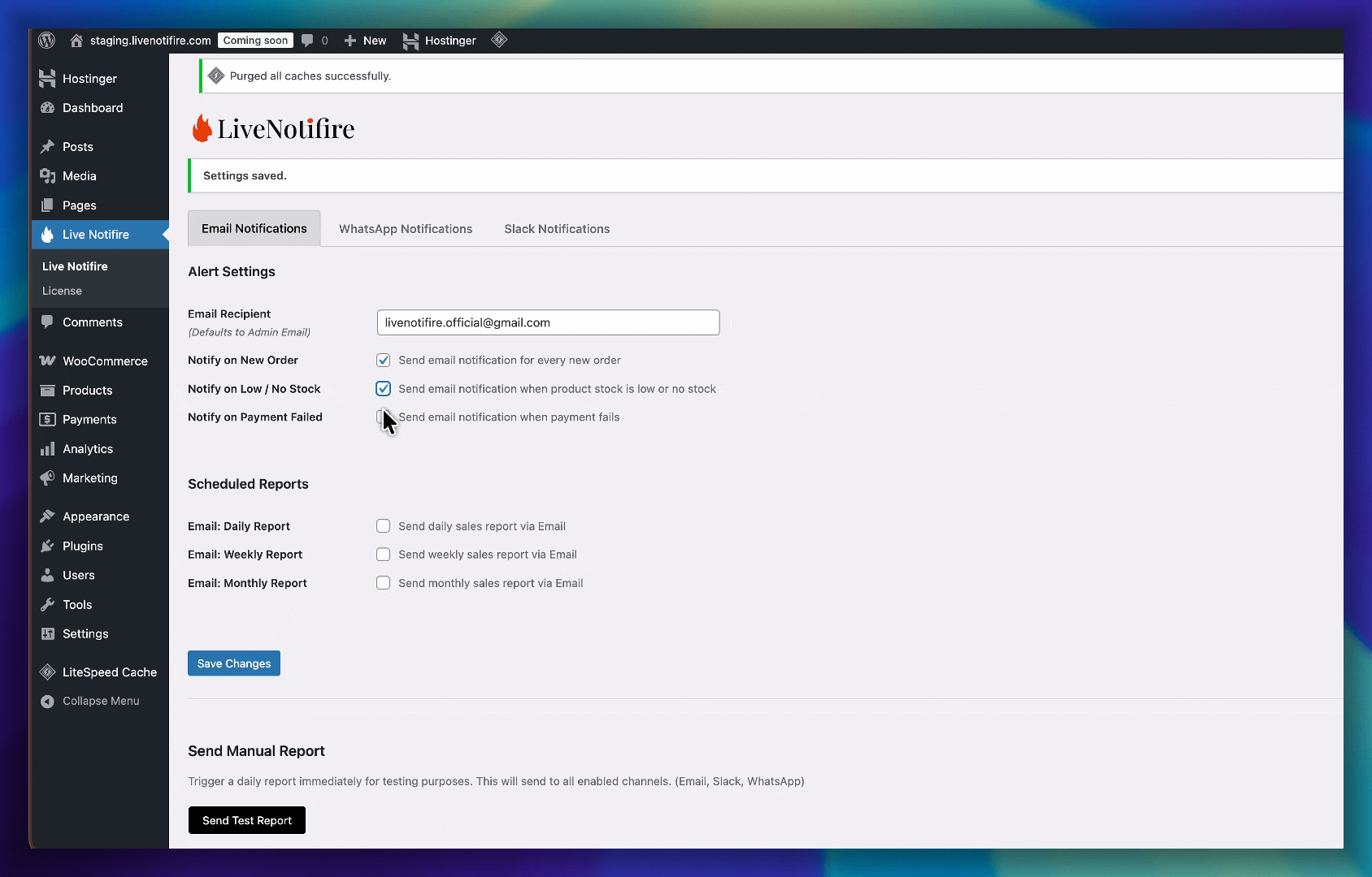 LiveNotifire Email Notification
