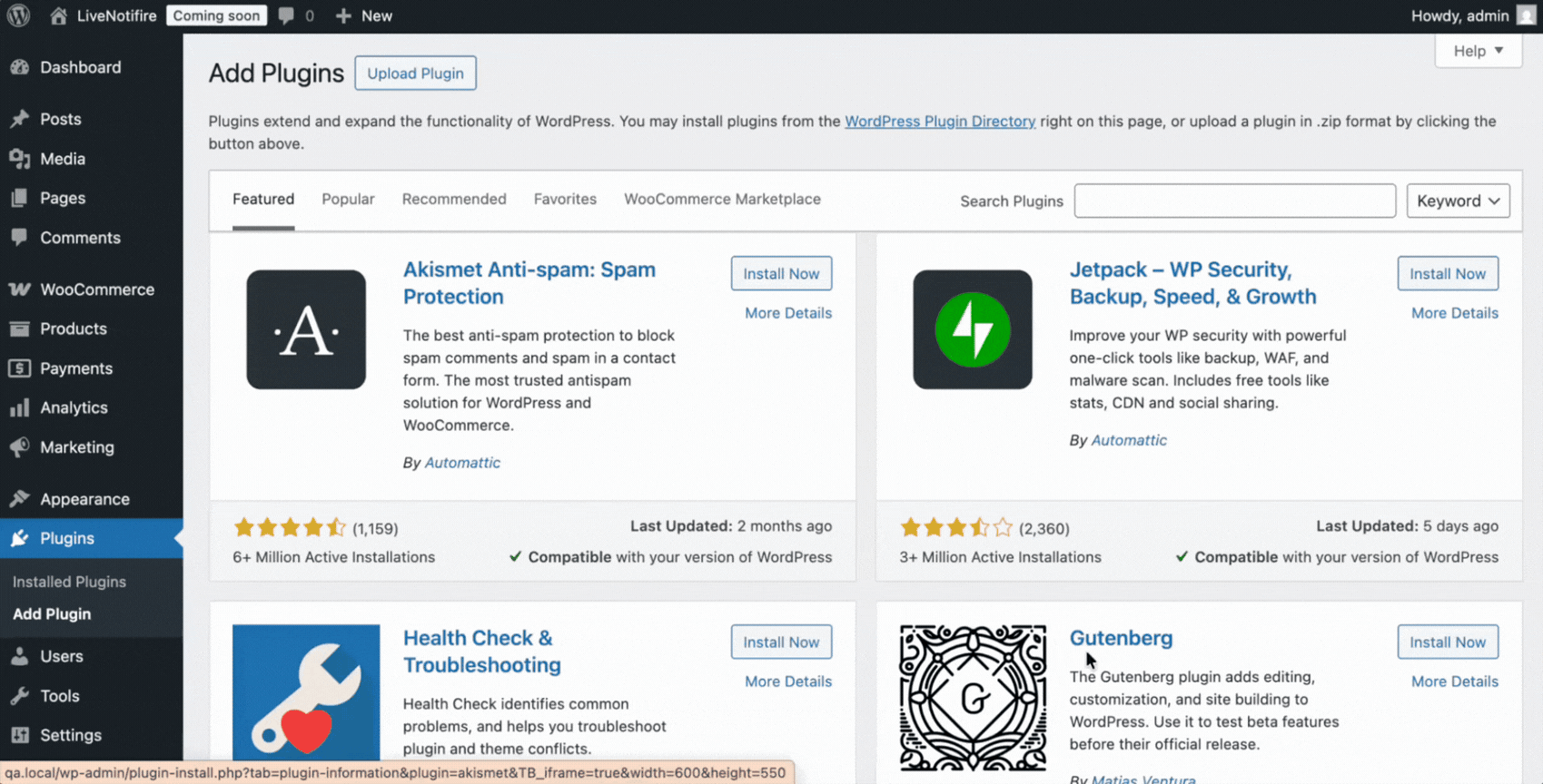 Install LiveNotifire